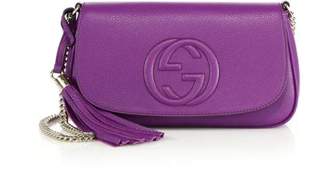 gucci purple soho bag|gucci soho denim bag.